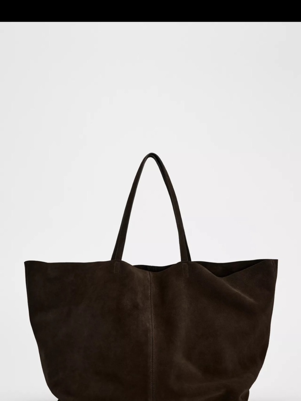 Zara Dark Brown 100% Suede Tote Bag